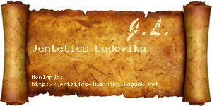 Jentetics Ludovika névjegykártya